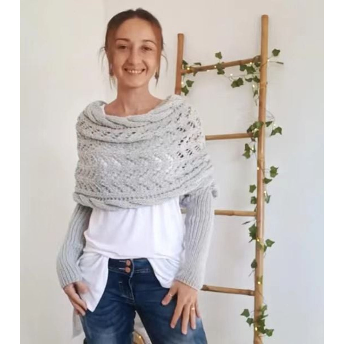 Double Sleeve Scarf Stylish Cozy Versatile Accessory for All Seasons 11