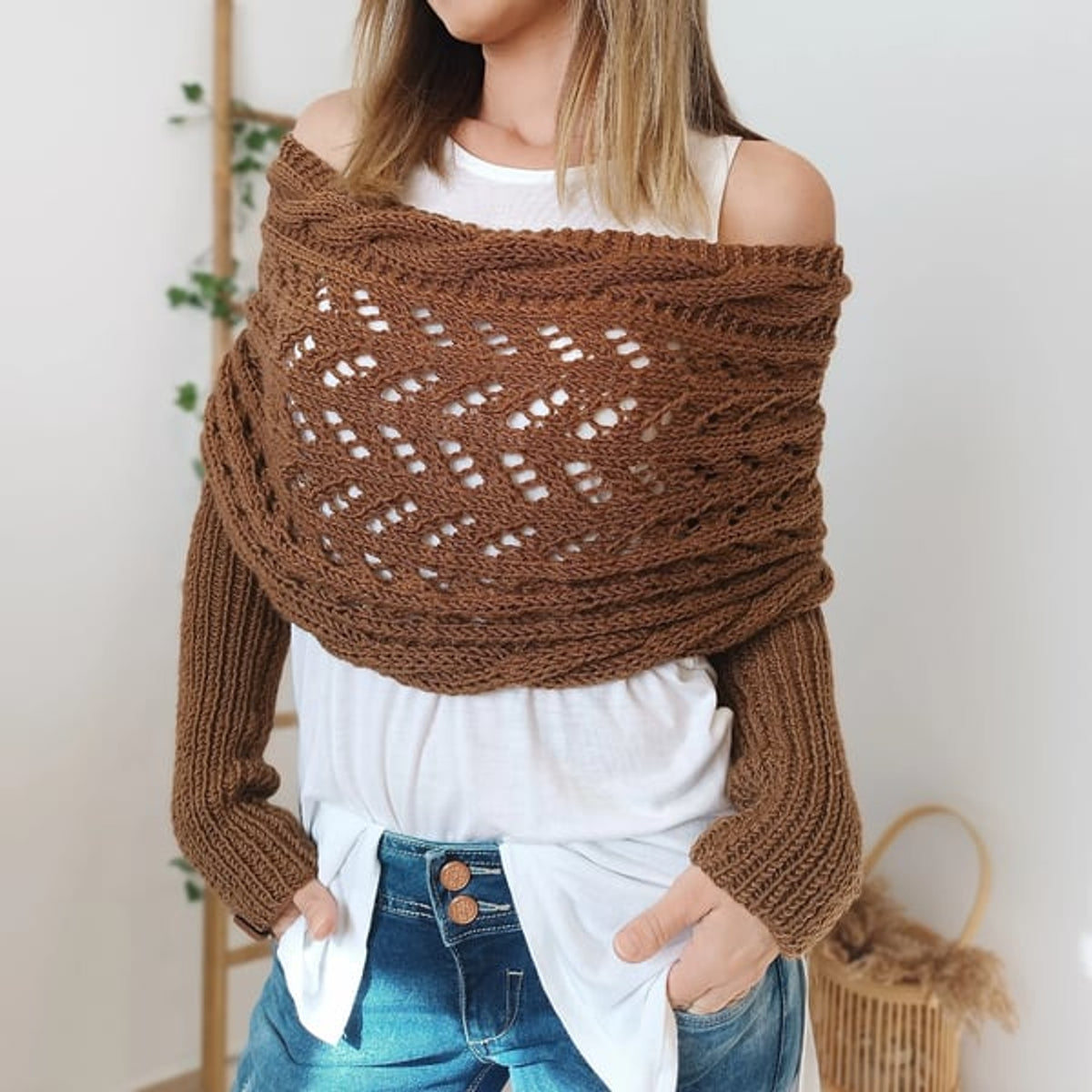 Double Sleeve Scarf Stylish Cozy Versatile Accessory for All Seasons 14