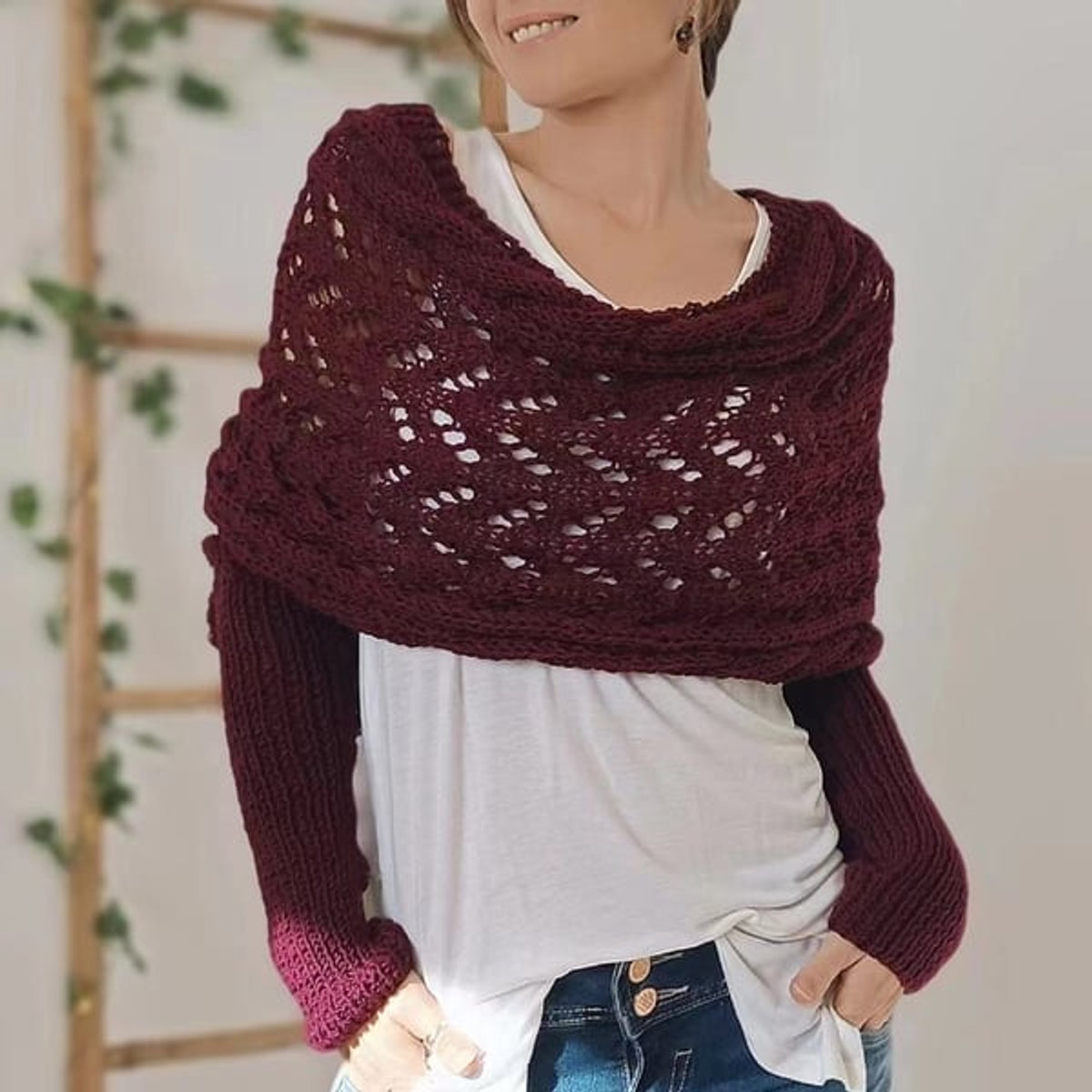 Double Sleeve Scarf Stylish Cozy Versatile Accessory for All Seasons 17