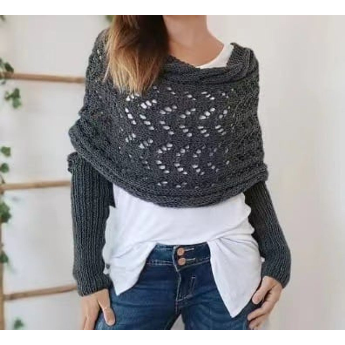Double Sleeve Scarf Stylish Cozy Versatile Accessory for All Seasons 3