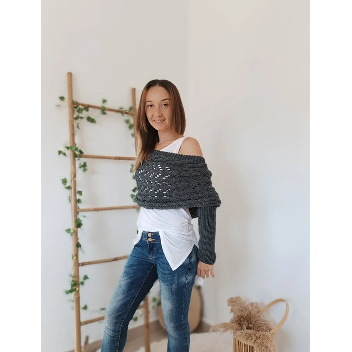 Double Sleeve Scarf Stylish Cozy Versatile Accessory for All Seasons 4