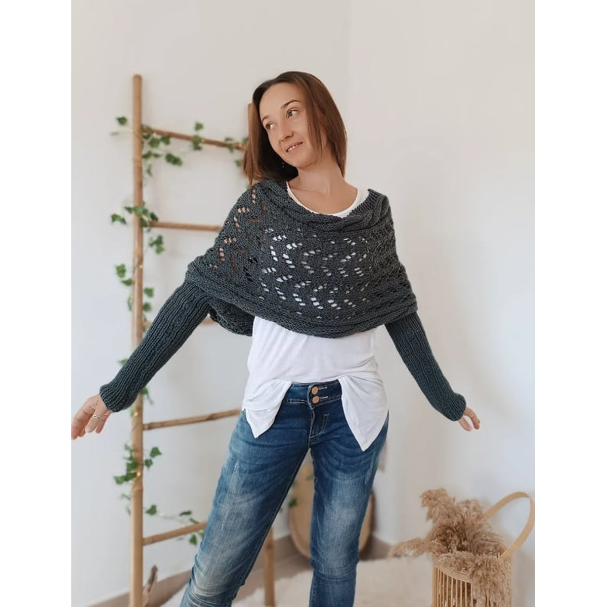 Double Sleeve Scarf Stylish Cozy Versatile Accessory for All Seasons 5