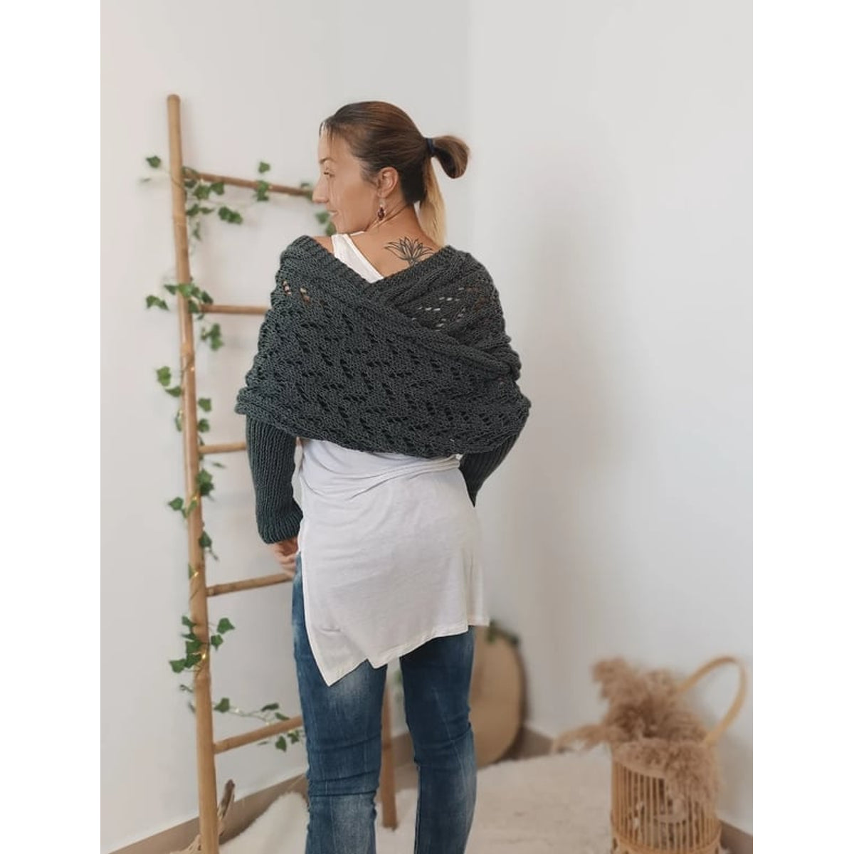 Double Sleeve Scarf Stylish Cozy Versatile Accessory for All Seasons 6