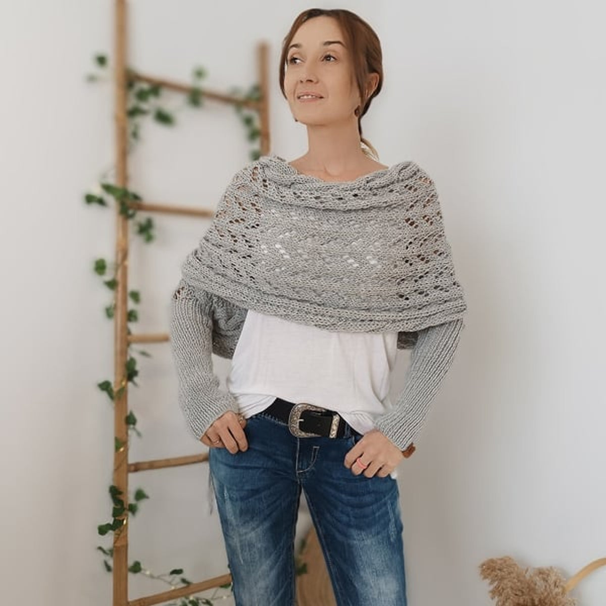 Double Sleeve Scarf Stylish Cozy Versatile Accessory for All Seasons 8