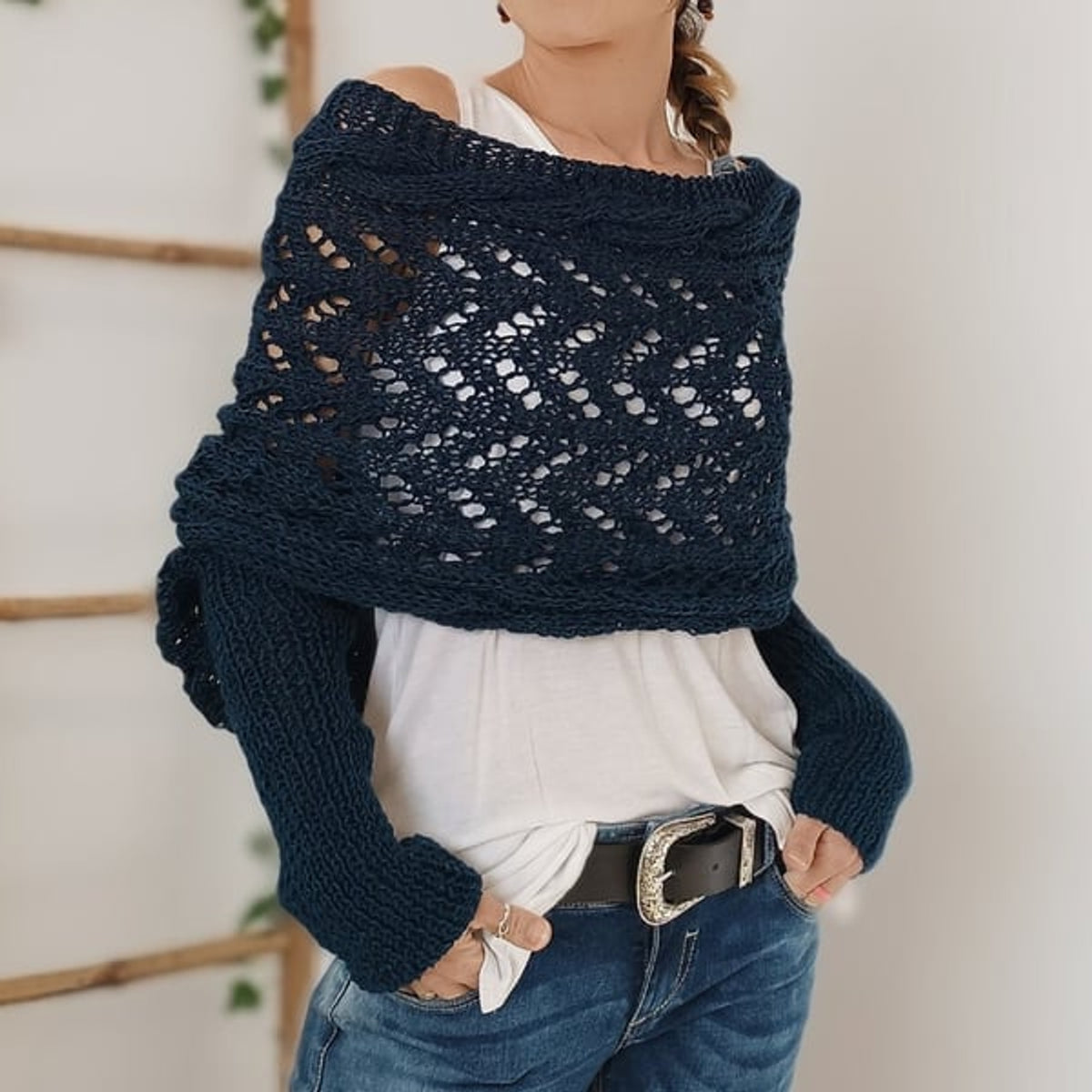 Double Sleeve Scarf Stylish Cozy Versatile Accessory for All Seasons 9