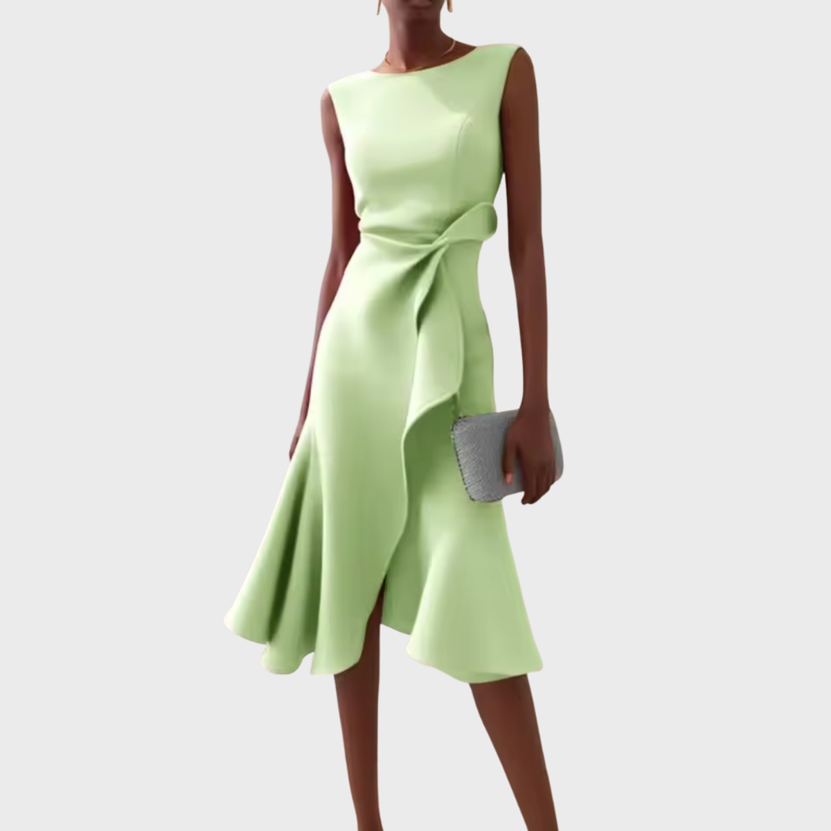 Draped Asymmetric Midi Dress Elegant Sleeveless Design for Women 7