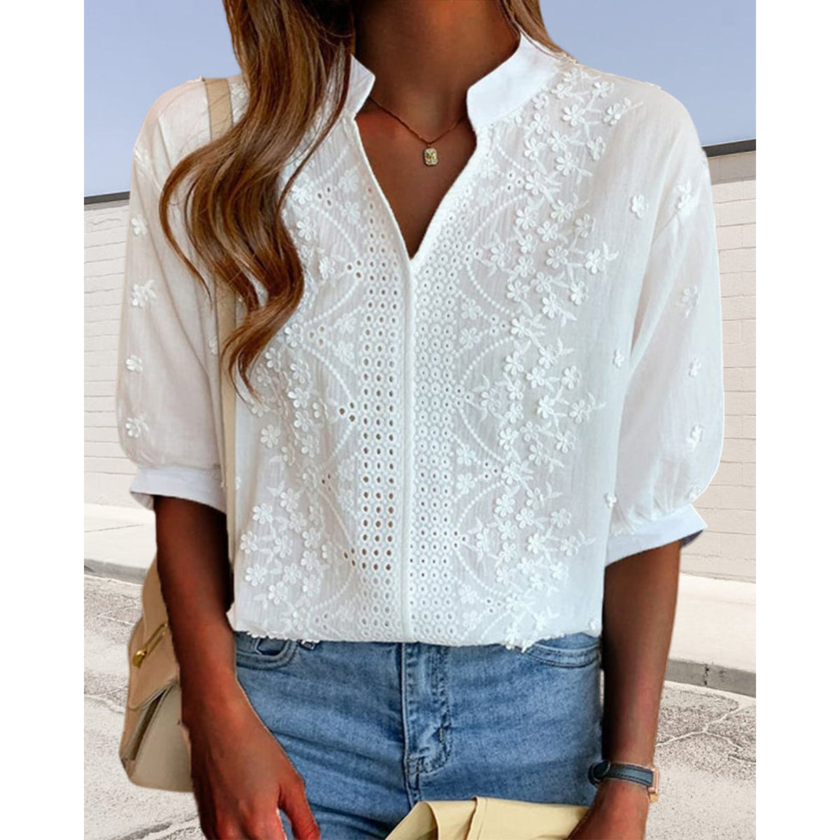 Elegant Casual Blouse Women Flowing Design Versatile Summer Top 0