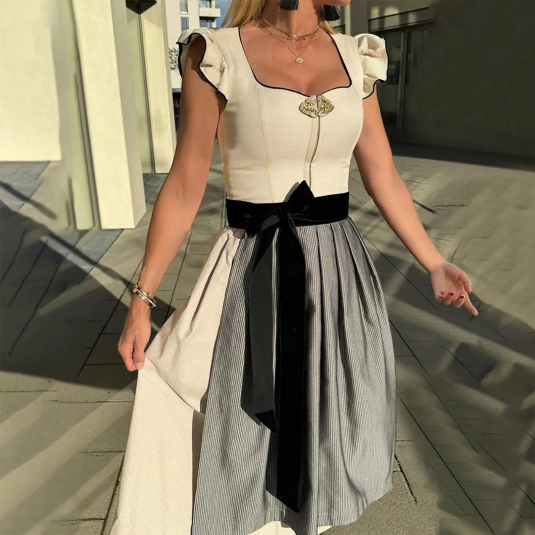 Elegant Dirndl Dress Women Oktoberfest Traditional Modern Fit Stylish 0