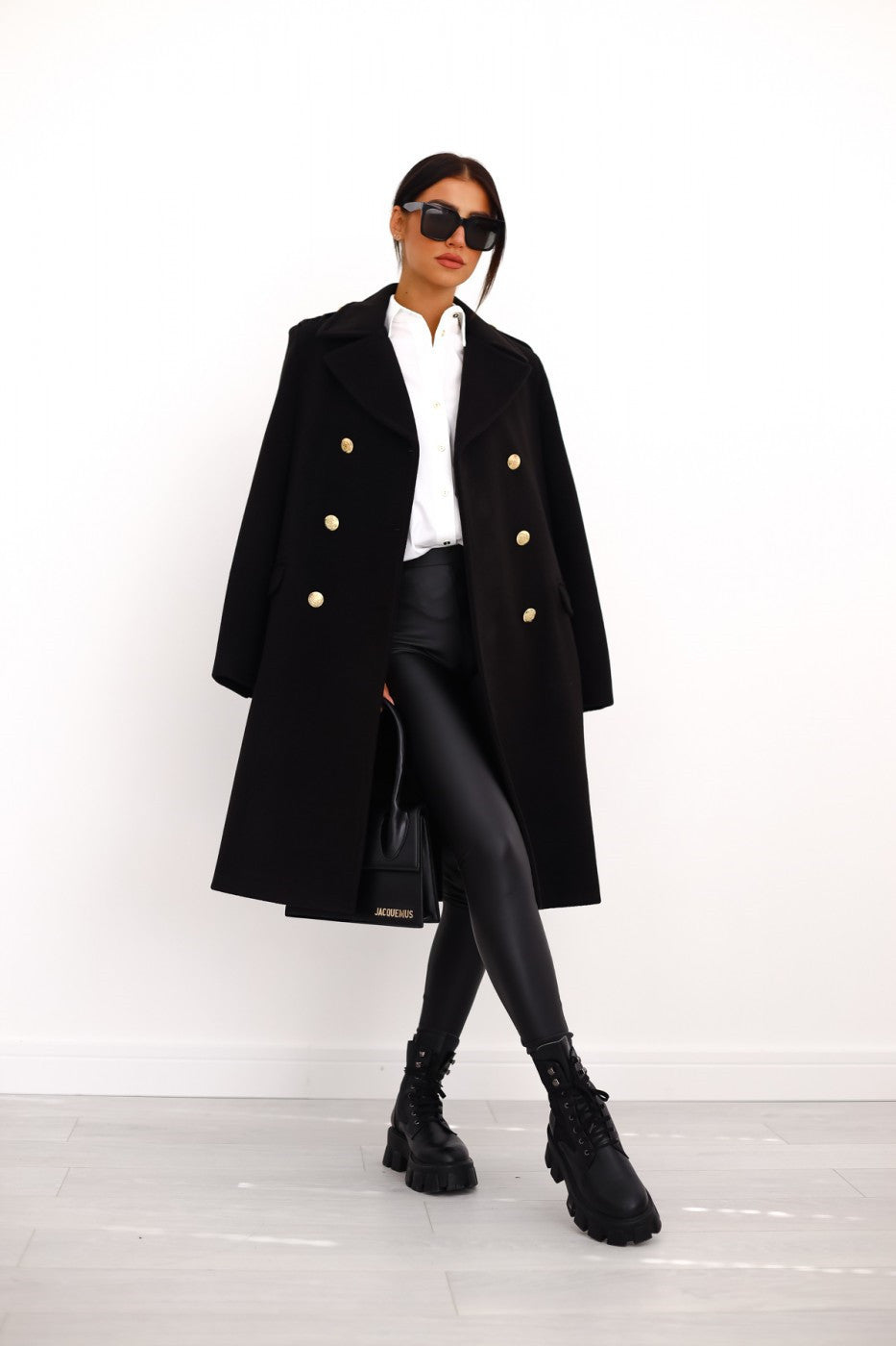 Elegant Double-Breasted Wool Trench Coat Women Winter Chic 5