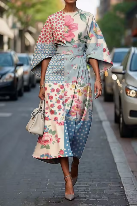 Elegant Floral Dress Women Chic Design Summer Wedding Guest Dresses 1