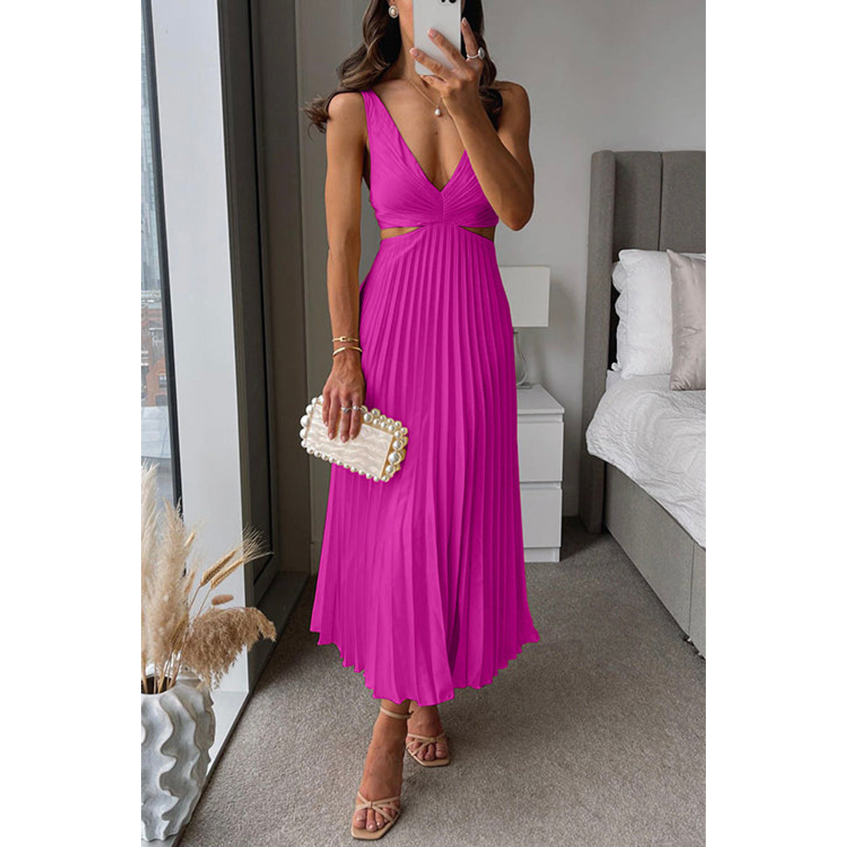 Elegant Plissé Evening Dress Midi Timeless Style for Formal Occasions 9