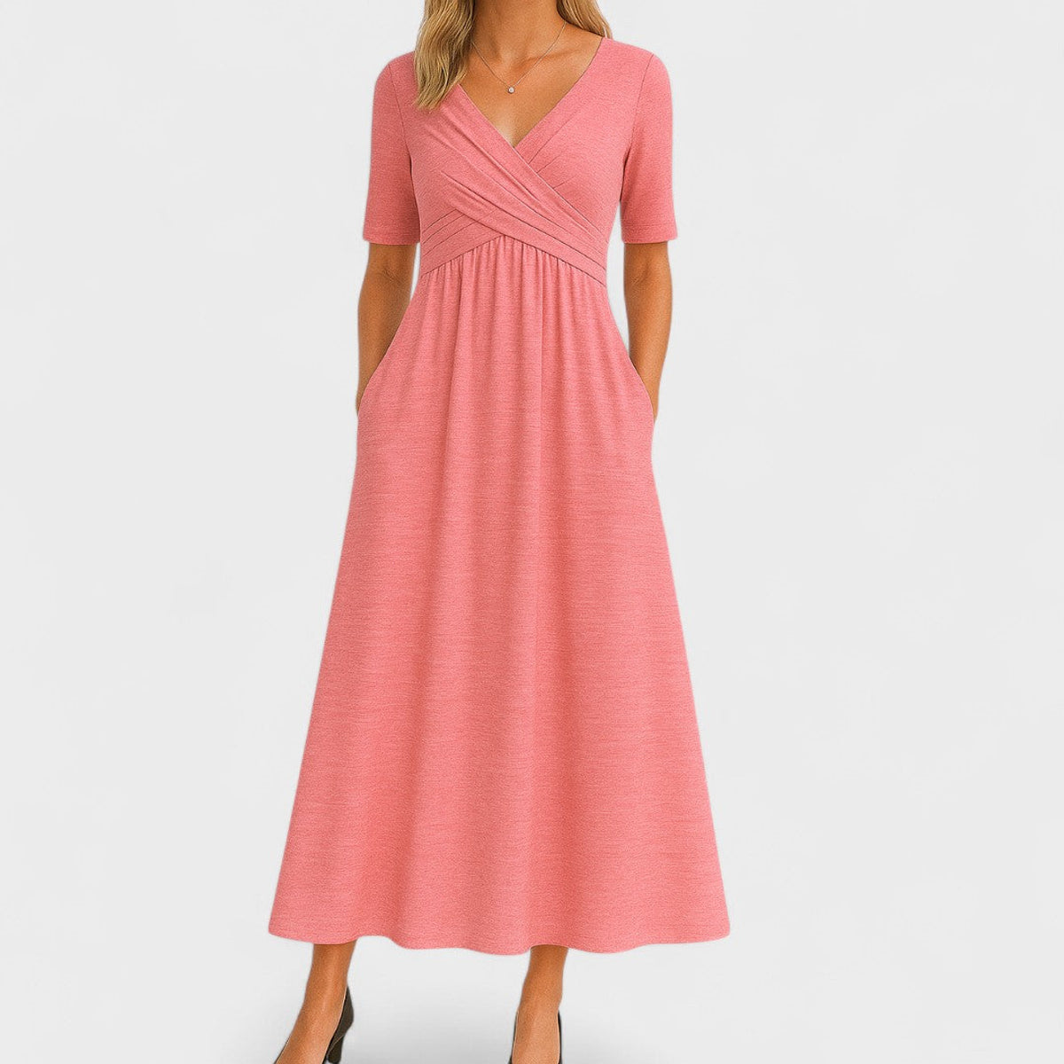 Elegant Summer Dress A-Line Midi for Women - Timeless White Dress 6