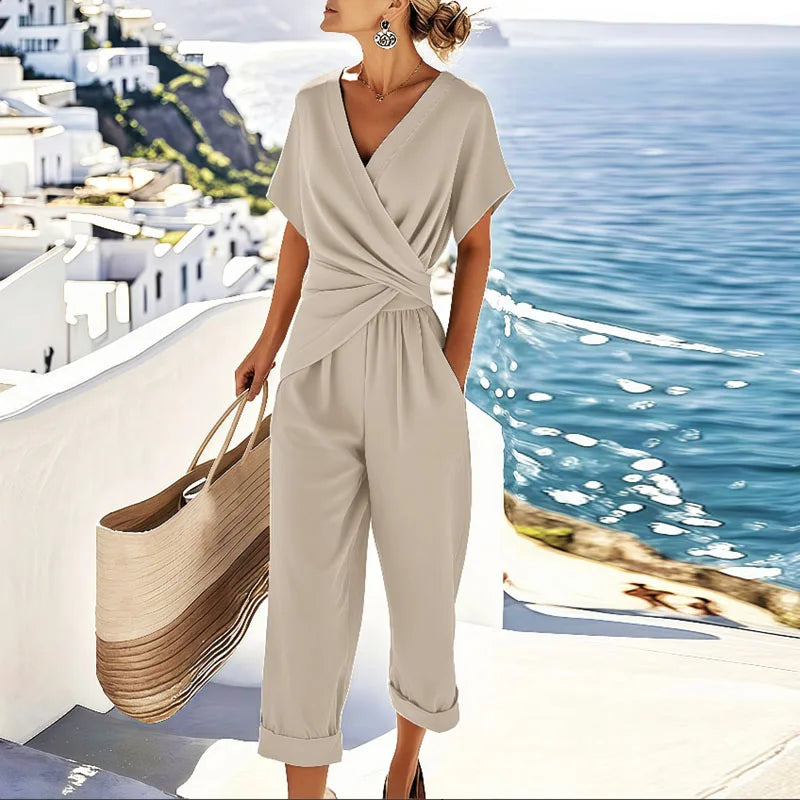 Elegant Two-Piece Set Women's Flattering Wrap Design Lightweight Comfort 0