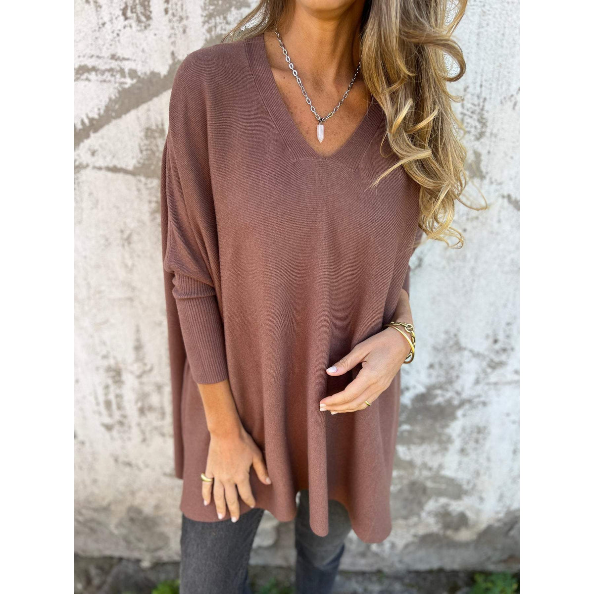 Elegant V-Neck Cashmere Sweater Women Lightweight Spring Summer Chic 1