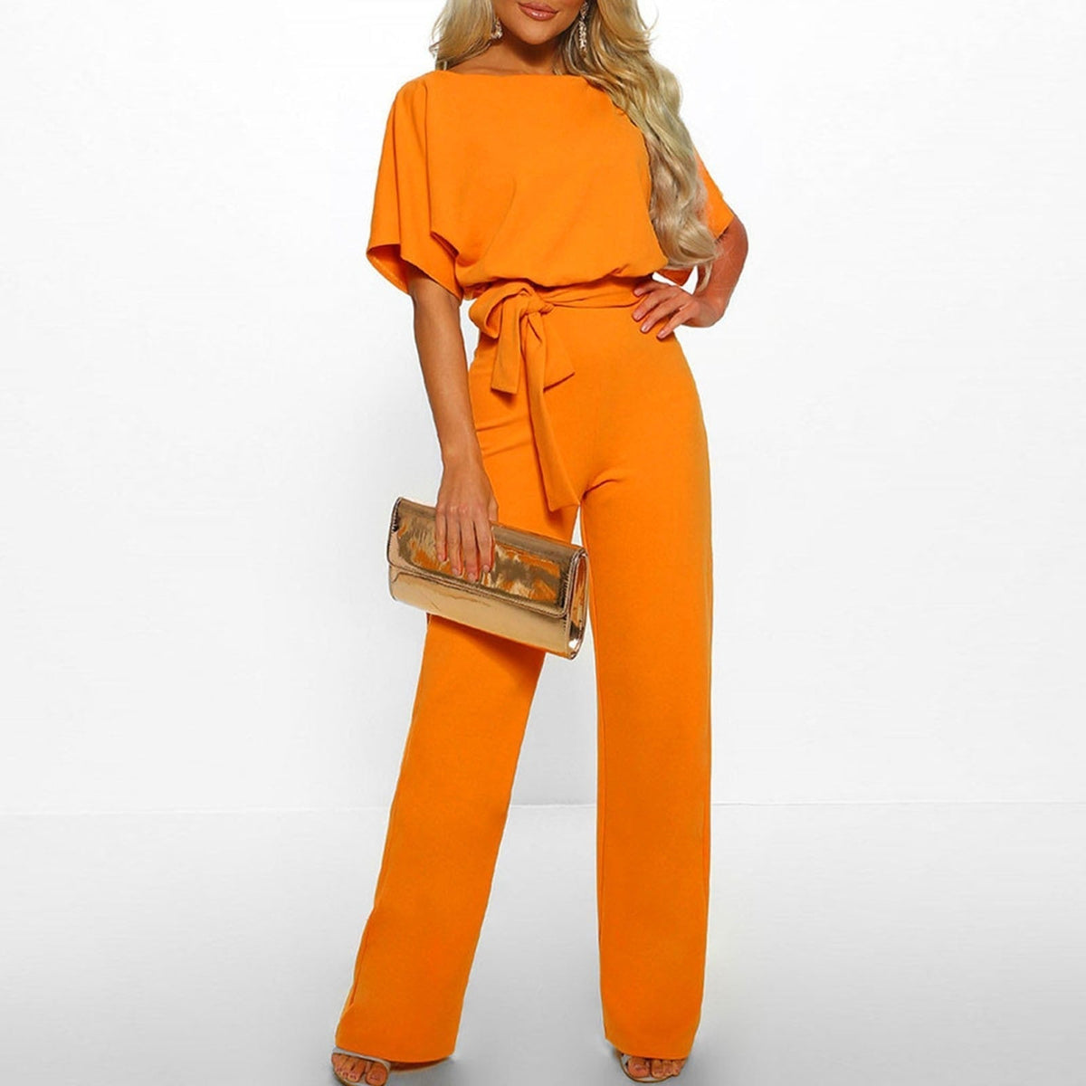 Elegant Women's Jumpsuit Dark Blue Chic Stylish Design Casual 8