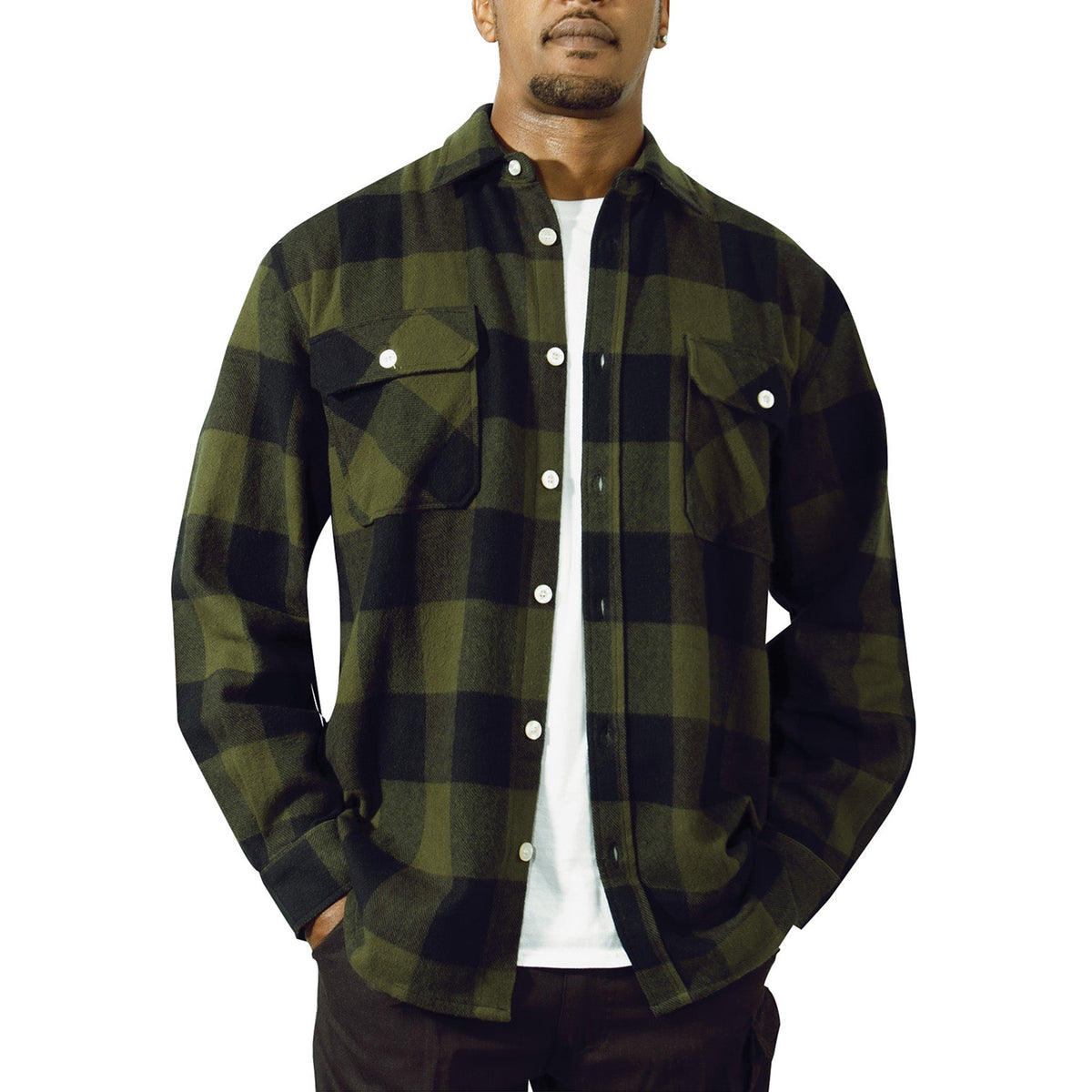 Extra Heavyweight Buffalo Plaid Flannel Shirt Men Warm Cotton Comfort 9