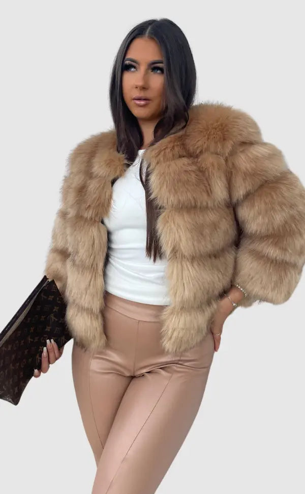 Faux Fur Coat Women Elegant Design Glamorous Comfort 1
