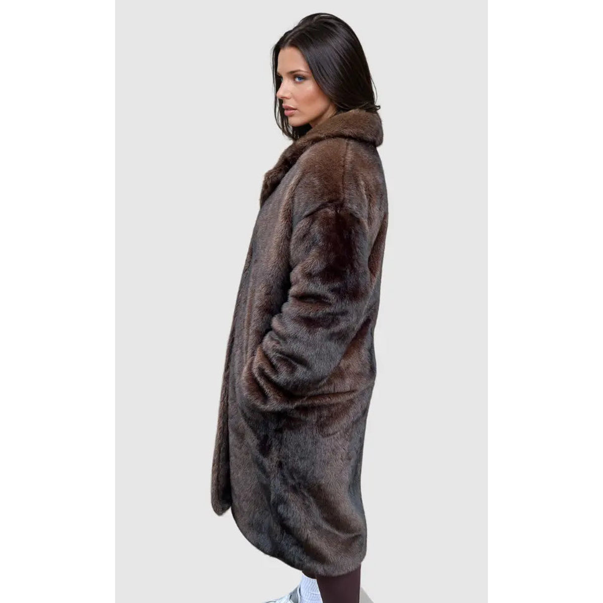 Faux Fur Long Coat Women Stylish Warm Elegant Winter Outerwear 1