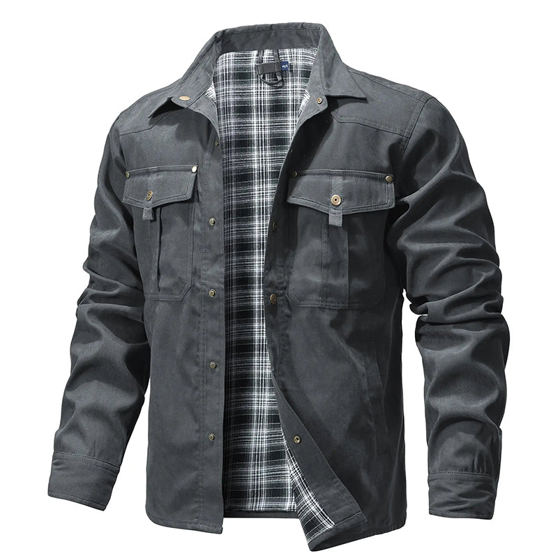 Flannel Shirt Jacket Men Classic Lumberjack Style Warm Casual Layer 1