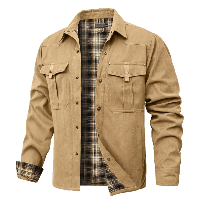 Flannel Shirt Jacket Men Classic Lumberjack Style Warm Casual Layer 2