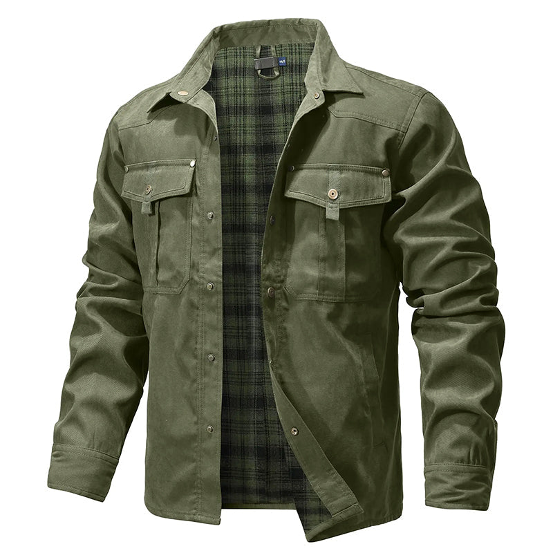 Flannel Shirt Jacket Men Classic Lumberjack Style Warm Casual Layer 3