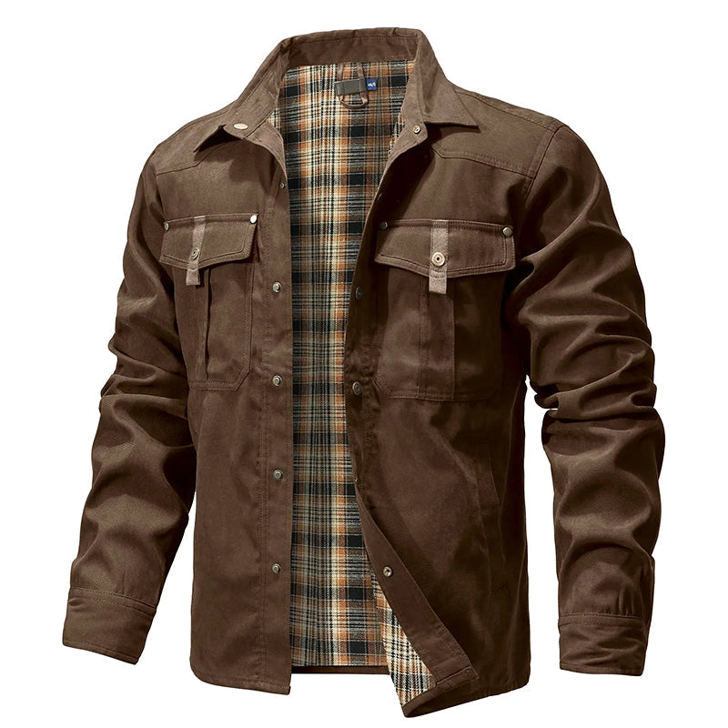 Flannel Shirt Jacket Men Classic Lumberjack Style Warm Casual Layer 4
