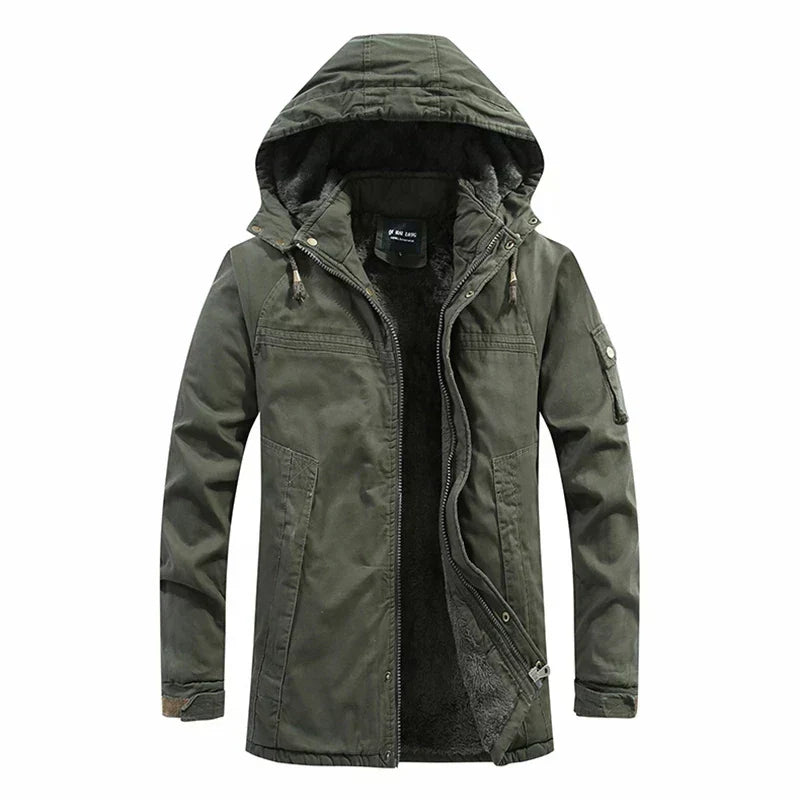 Fleece-Lined Men's Winter Jacket with Hood Elegant Design Warmth and Durability 3