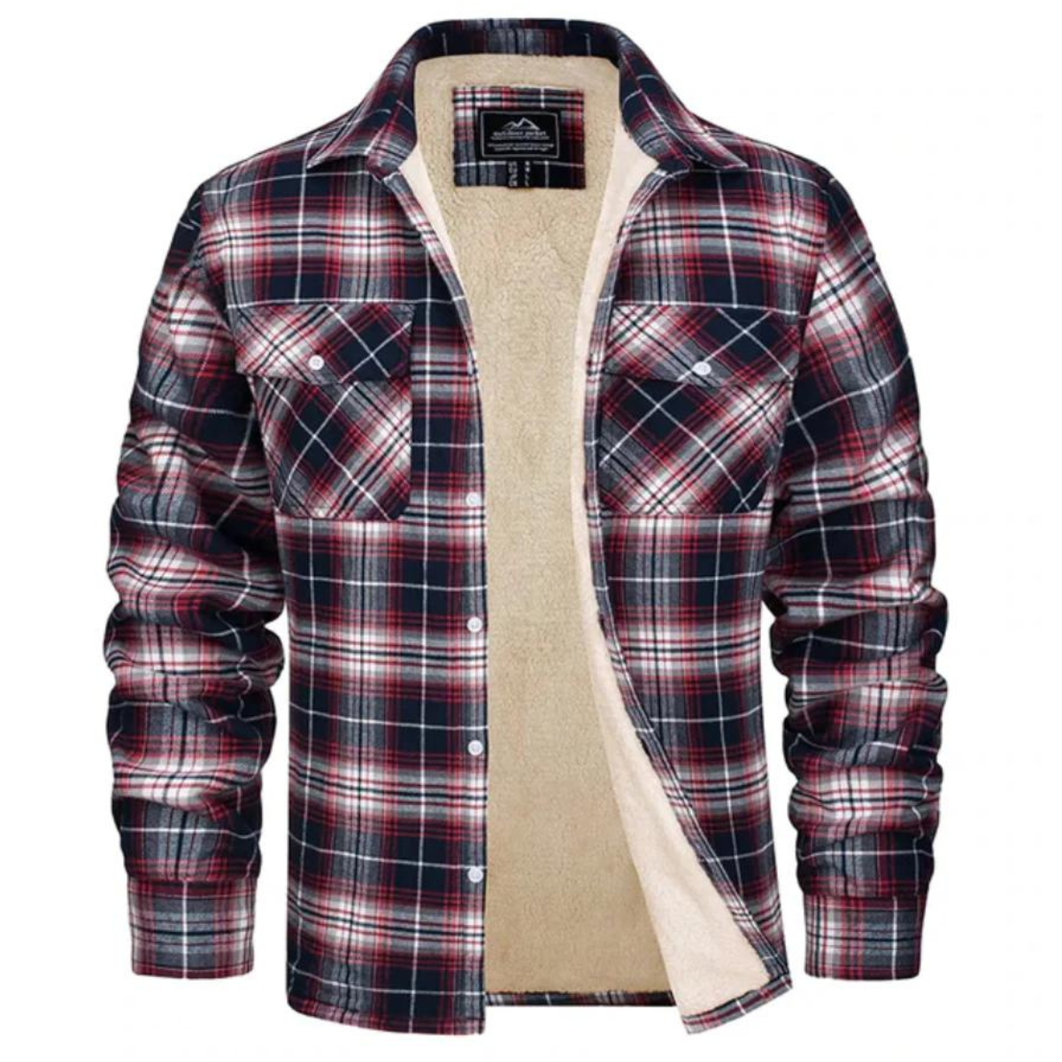 Fleece Jacket Men Stylish Checkered Winter Outerwear Warmth & Comfort 5