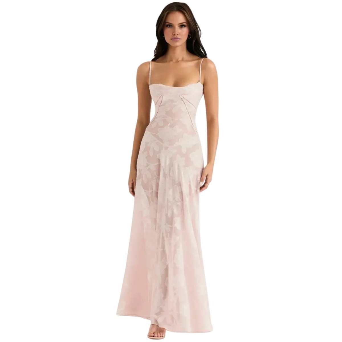 Floral Maxi Dress Women Elegant Jacquard Evening Gown Long Dress 7