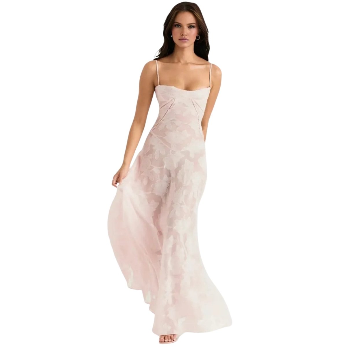 Floral Maxi Dress Women Elegant Jacquard Evening Gown Long Dress 8