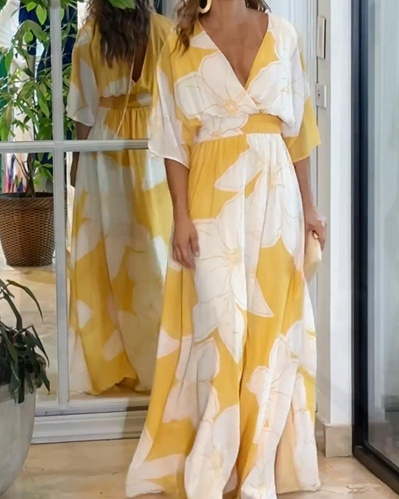 Floral Midi Dress Women Chic Harmony Design Summer Elegance 0