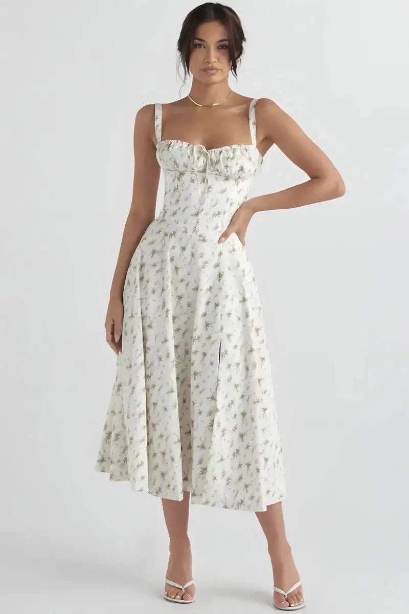 Floral Print Summer Dress for Women Adjustable Straps Casual Chic 0