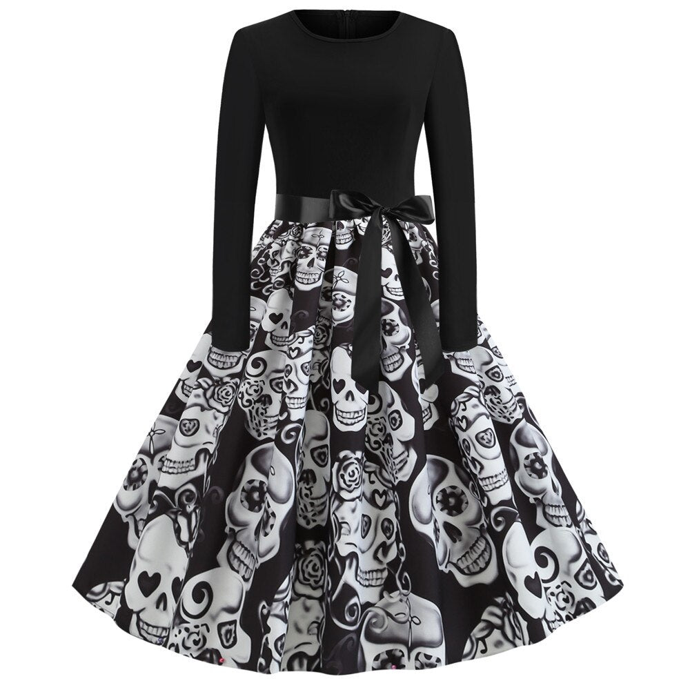 Gothic Caricature Costume Halloween Midi Outfit Unique Design for Women 11