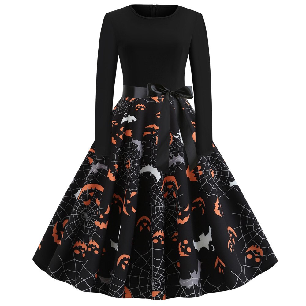 Gothic Caricature Costume Halloween Midi Outfit Unique Design for Women 3