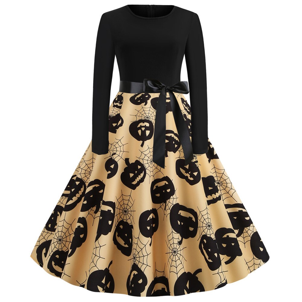 Gothic Caricature Costume Halloween Midi Outfit Unique Design for Women 5