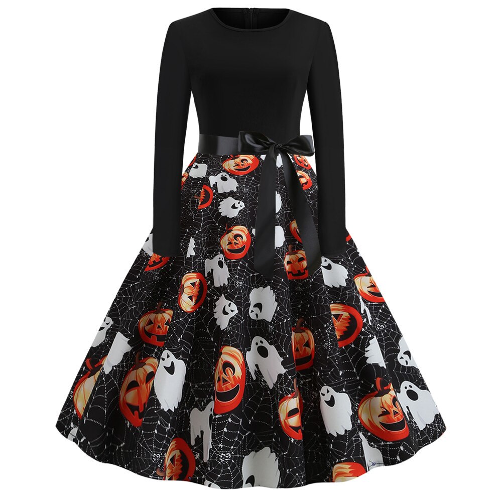 Gothic Caricature Costume Halloween Midi Outfit Unique Design for Women 6
