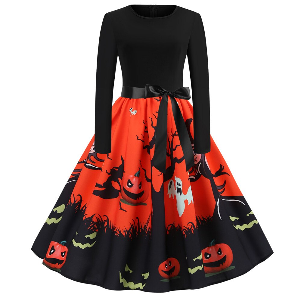 Gothic Caricature Costume Halloween Midi Outfit Unique Design for Women 7