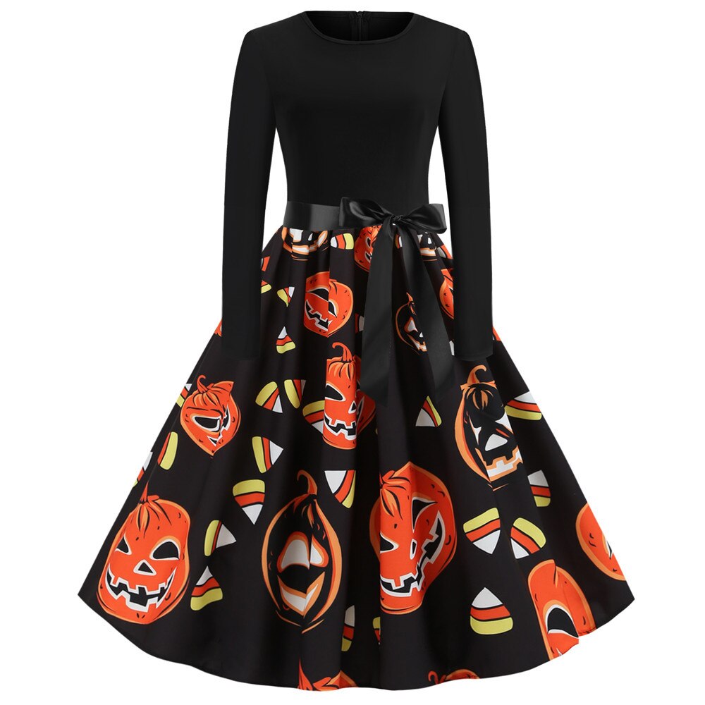 Gothic Caricature Costume Halloween Midi Outfit Unique Design for Women 8