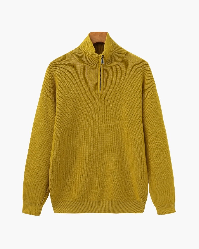 Half-Zip Sweatshirt Men Modern Knit Pullover for Effortless Style 10