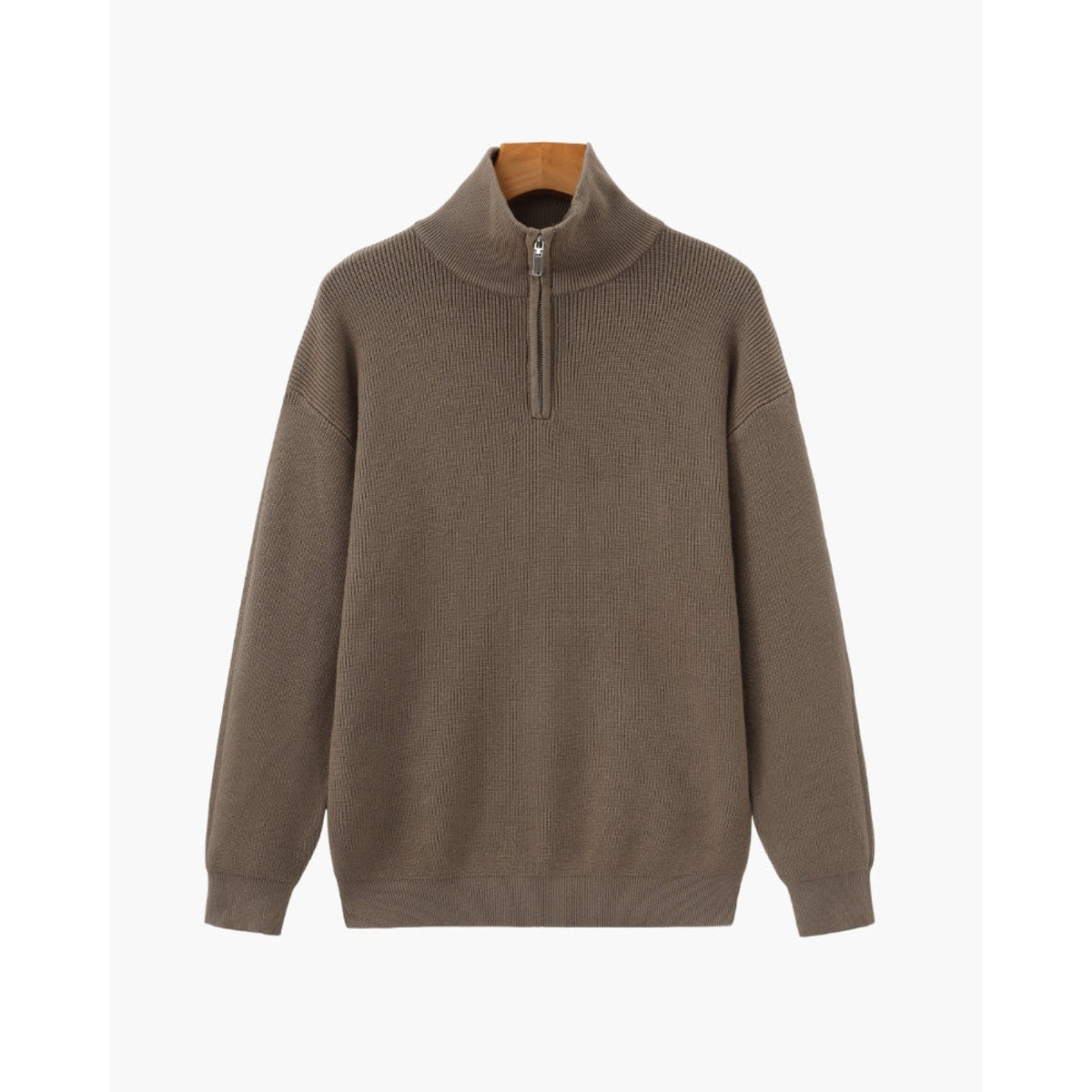 Half-Zip Sweatshirt Men Modern Knit Pullover for Effortless Style 13