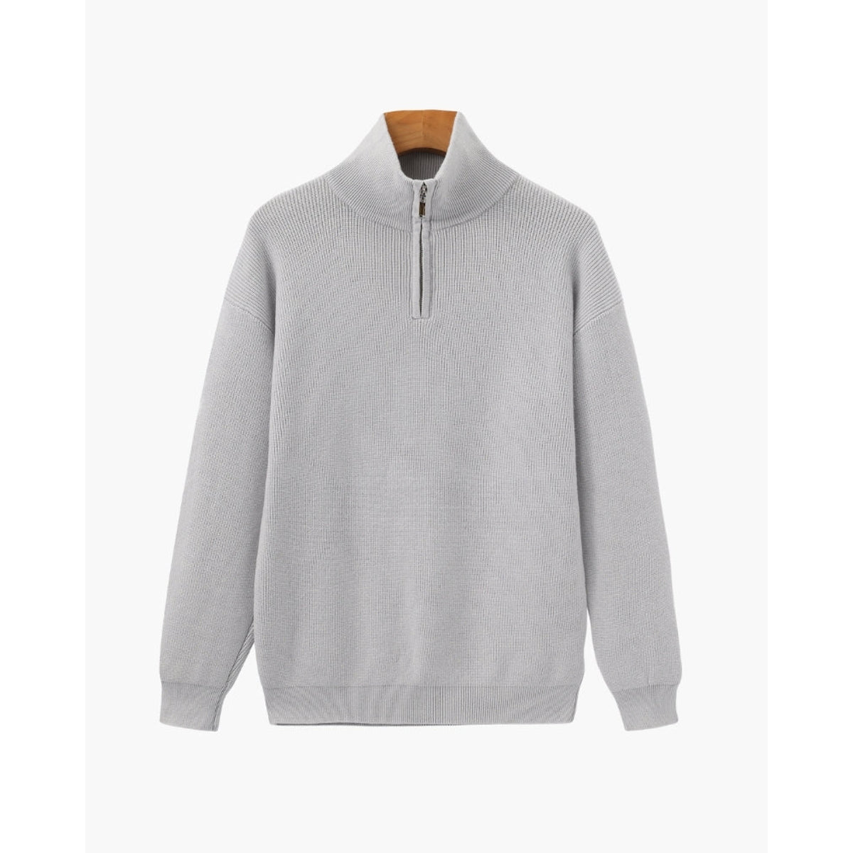 Half-Zip Sweatshirt Men Modern Knit Pullover for Effortless Style 14