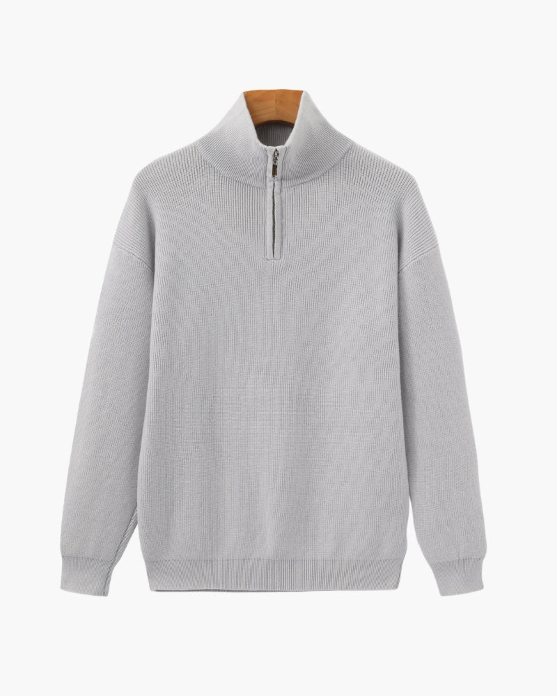 Half-Zip Sweatshirt Men Modern Knit Pullover for Effortless Style 14
