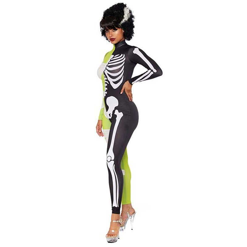 Half Skeleton Half Mummy Halloween Costume Unique Design for Adults 1