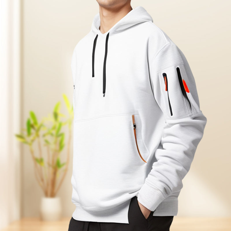 Half Zipper Hoodie Men Modern Style Comfortable Fit Casual Wear 7