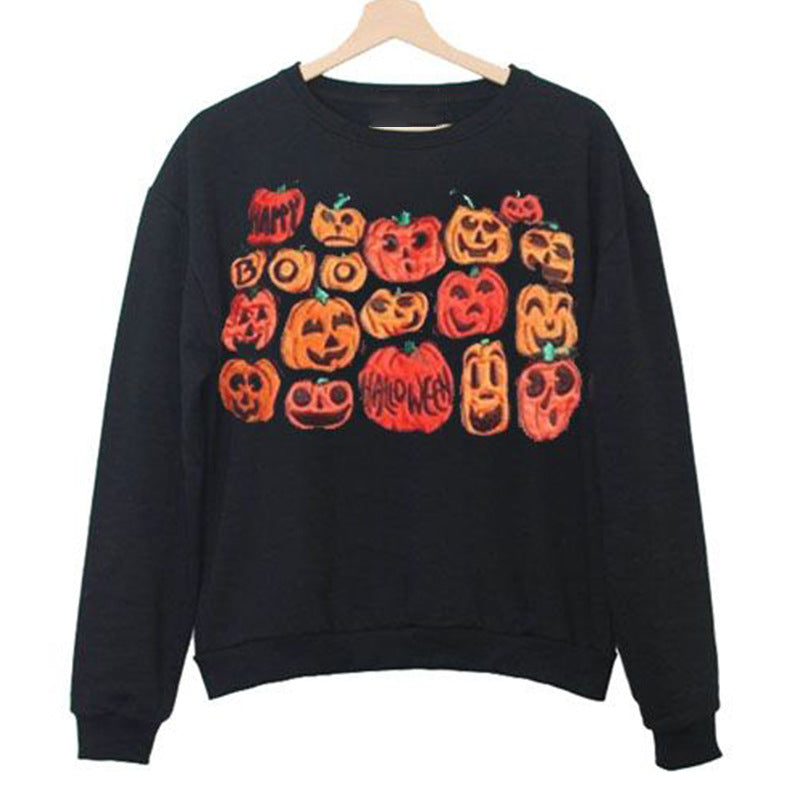 Halloween Sweatshirt Women Cozy Loose Fit Casual Style 1