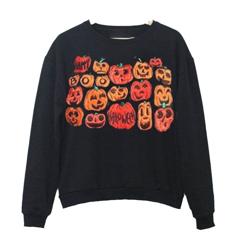 Halloween Sweatshirt Women Cozy Loose Fit Casual Style 2