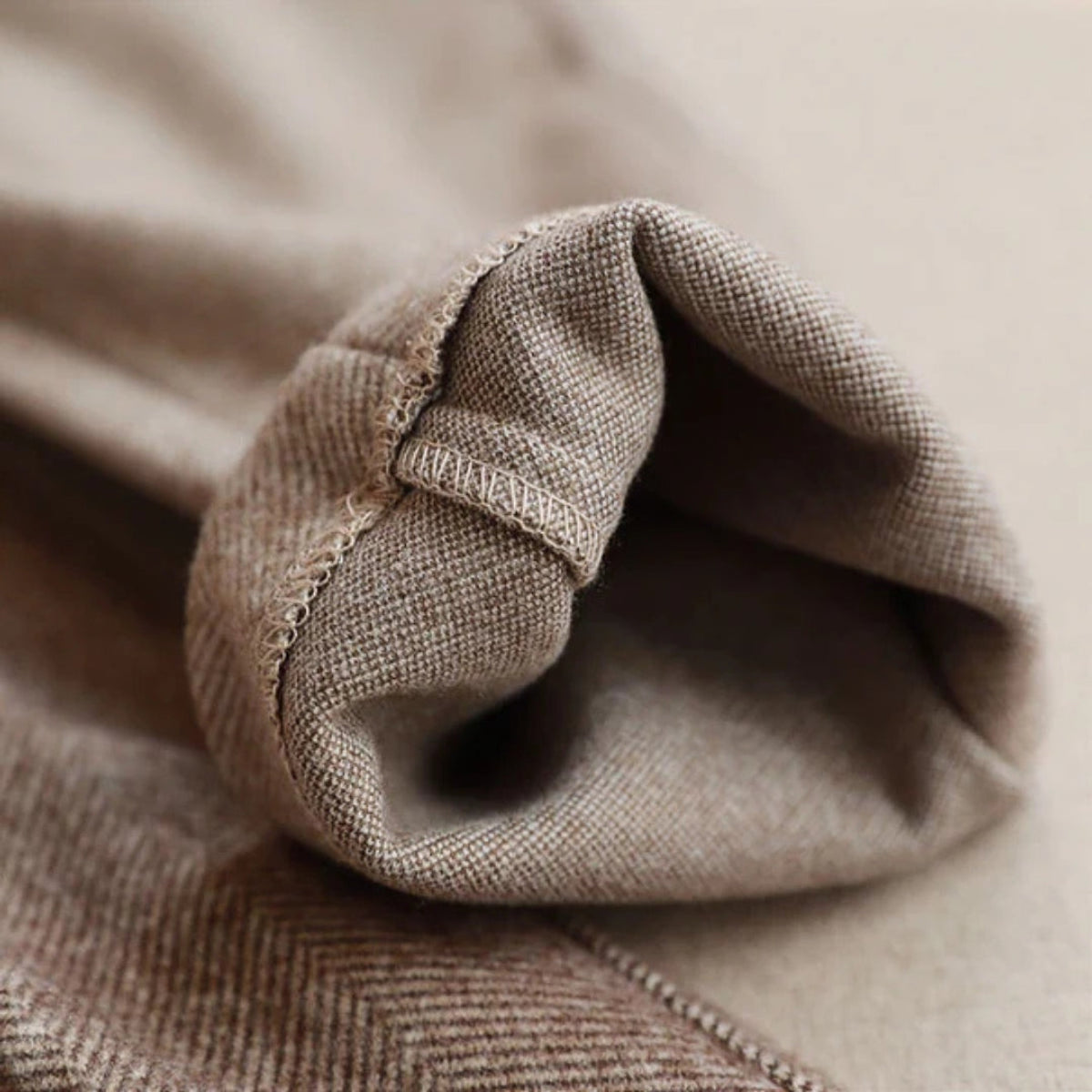 Heritage Herringbone Trousers Men Tailored Fit Smart Casual Elegance 4