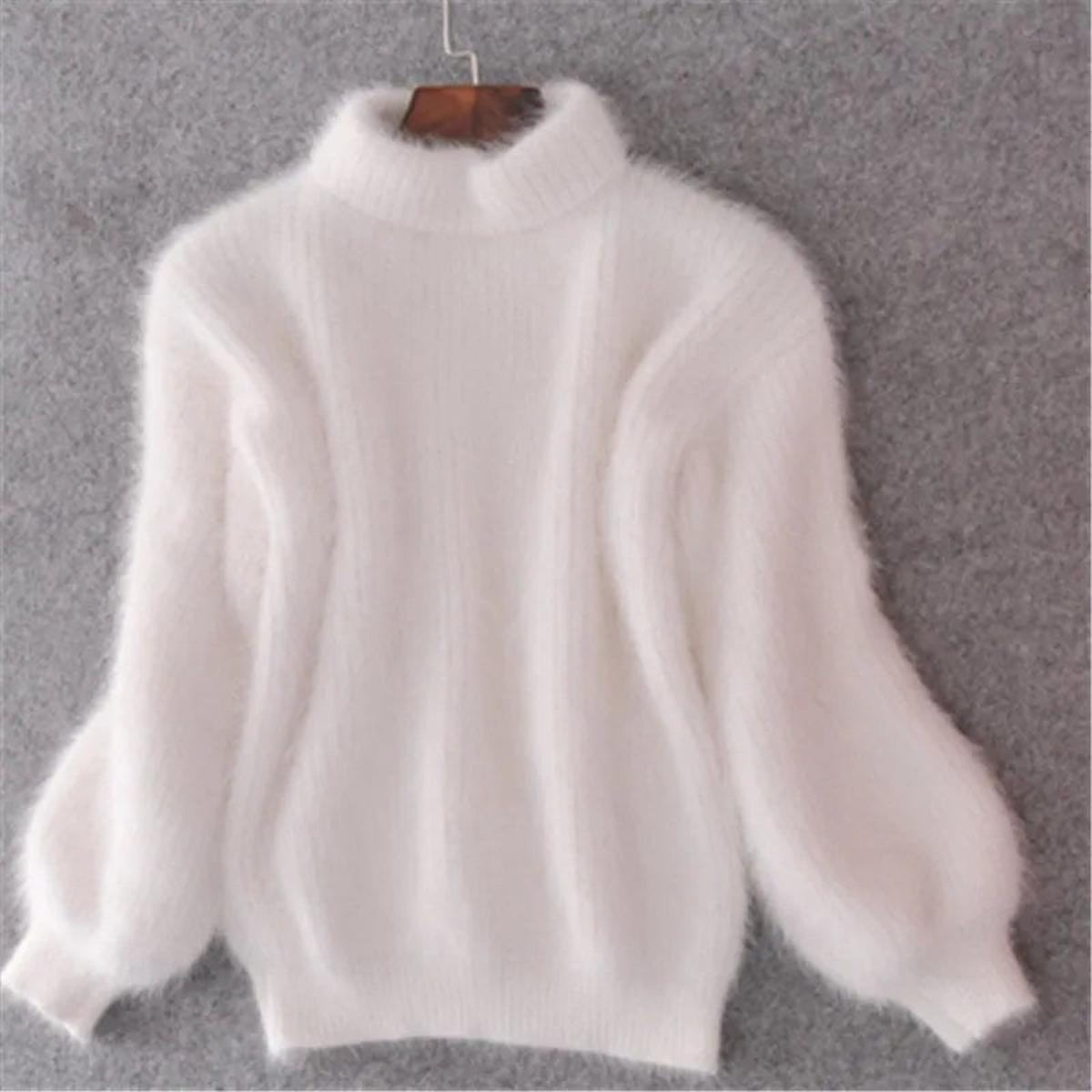 High Neck Knit Sweater Women Cozy Elegant Design for Cool Weather 1