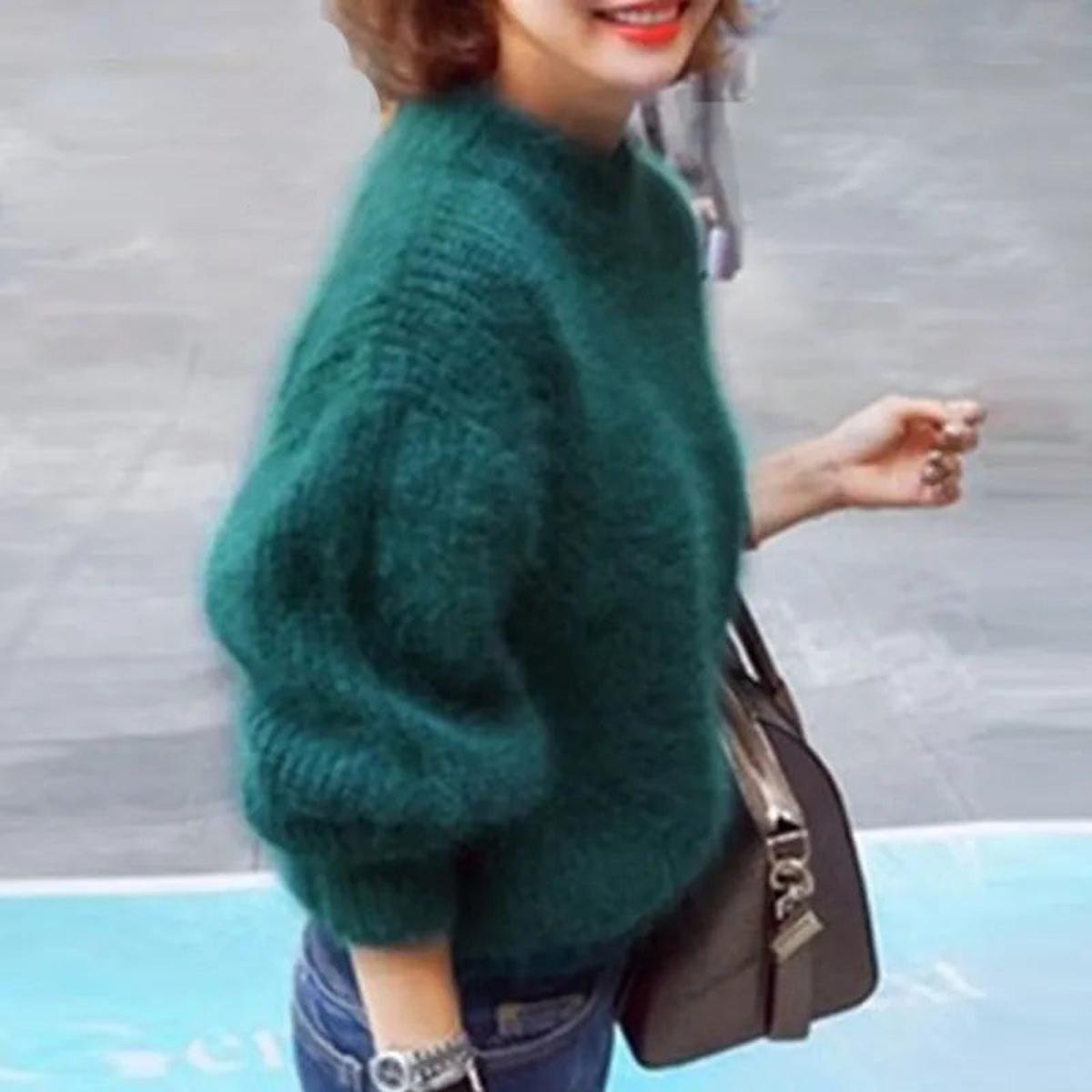 High Neck Knit Sweater Women Cozy Elegant Design for Cool Weather 5