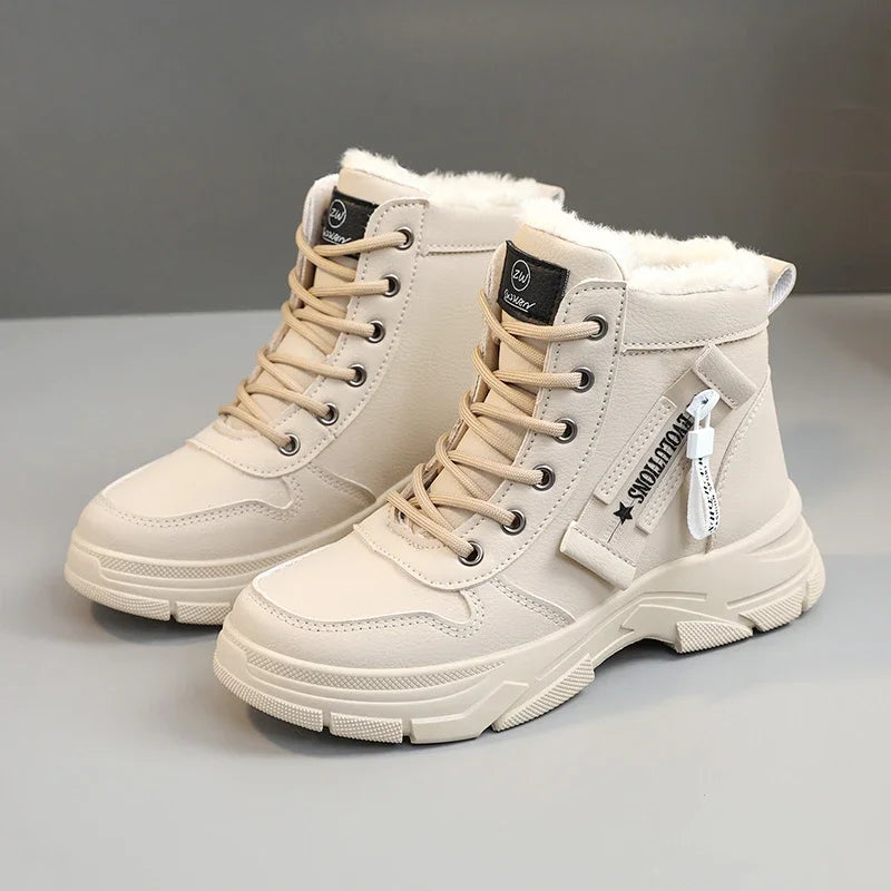 High Top Sneakers Women Casual Plush Lined Winter Shoes Stylish 1
